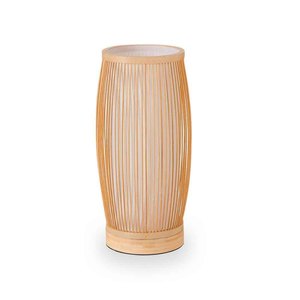 Cylinder bamboo lampshade large table lamp handcrafted desk lamps coastal themed <b>decor</b> <b>lighting</b> - Product Image 1