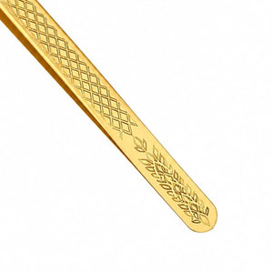Pinzas Curvas de Precisión para Pestañas, Recubiertas en Oro, con Punta Suave, Herramienta para Aplicación de Extensiones - Product Image 3