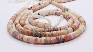 AAA Natural Pink Opal Heishi Tyre Shape <b>Beads</b> 8-9MM Shaded Opal Wheel <b>Beads</b> 16 Inch Pink Opal Shaded Wheel <b>Beads</b> For Jewelry - Product Image 6