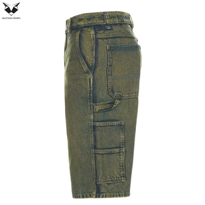 Exportateur Professionnel – Short en Jean Classique Cinq Poches pour Homme, Style Vintage Délavé, Décontracté, Été, Mi-long, Écologique, Respirant, Coupe Ample - Product Image 4