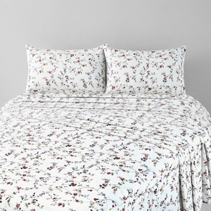 English Tea Bedsheet and 2 <b>pillow</b> in Set Modern Floral Printed Cotton Flat Sheet 150 Tc - Product Image 4