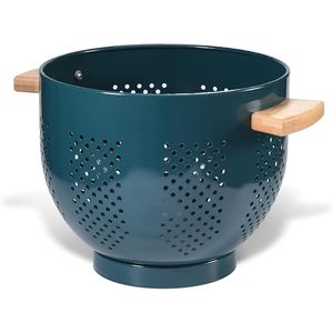 Colador de Metal con Mango de Madera, Coladores de Metal con Recubrimiento en Polvo de 22 cm, Colador de Cocina Grande con Base Estable - Product Image 3