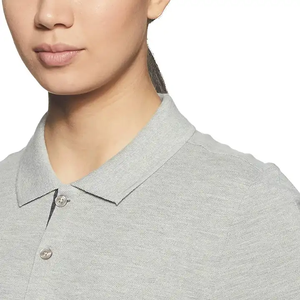 Polo ajustado gris claro para mujer, mezcla de algodón, elástico, ligero, informal, para golf. - Product Image 5