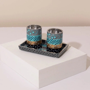 Diva Collections 2-in-1 Tea Light Holder Handmade Aluminum <b>Hammer</b> Finish Enamel Colourful Waterproof Durable Portable Religious - Product Image 2