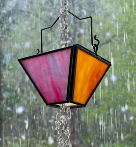 Chaîne de pluie en vitrail coloré, décorative, attrape-pluie extérieur et remplacement de gouttière - Product Image 1