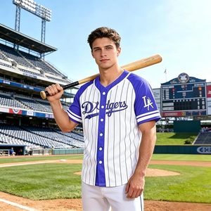 Chemises à boutons pour hommes sur le thème du baseball, T-shirt de joueur de baseball, Maillot graphique à séchage rapide pour les fans de matchs, Hauts à manches courtes - Product Image 2