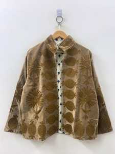 Chaqueta Corta de Terciopelo Suave con Bordado Suzani, Estilo Vintage, Inspirada en el Uzbeco, con Patrón de Peces, Blazer para Mujer, Regalo Perfecto - Product Image 2