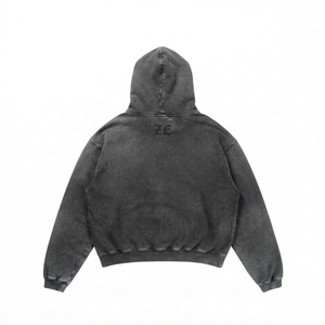 Sweat à capuche pour homme, 400 GSM, en molleton de coton tricoté premium, blanc, coupe oversize, doux, écologique, respirant, automne, personnalisable, effet gonflé - Product Image 2