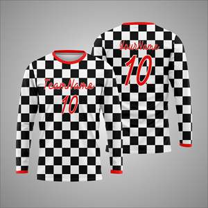 Camiseta deportiva de manga larga con sublimación personalizada – Camiseta de entrenamiento atlético con impresión de número y nombre de equipo personalizados - Product Image 1