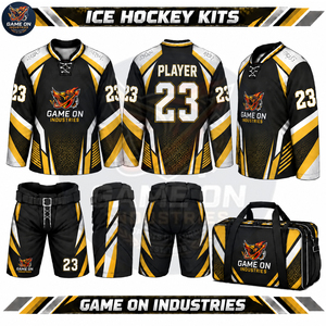 Ensemble de tenue de hockey sur glace personnalisé par sublimation, maillot respirant, pantalon, sac de voyage, fournisseur direct d'usine pour la vente en gros - Product Image 2