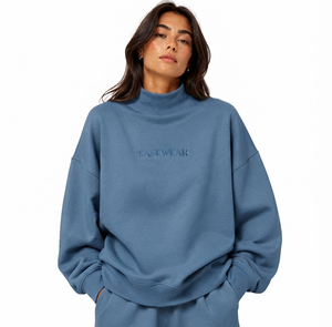 Sudadera Oversize de Cuello Alto para Mujer, de Algodón y Felpa, Marca Premium, Personalizable con Logotipo - Product Image 1