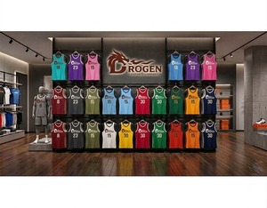 เสื้อกีฬาบาสเกตบอลคอกลมผ้าเจอร์ซีย์แห้งเร็วน้ำหนักเบาระบายอากาศได้ดีผลิตตามสั่ง - Product Image 3