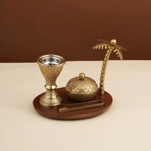 Trending Design Brass and Stainless Steel Gold Color Customized Shape Bakhoor and Incense <b>Burner</b> Bowl with Finest Quality - Product Image 1