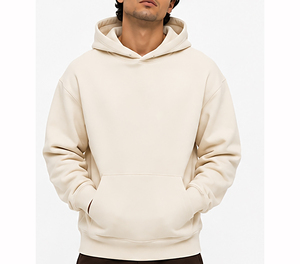 Sweat-shirt à capuche de luxe noir pour homme, coupe oversize, en coton épais, style streetwear hiver, chaud et tendance - Product Image 1