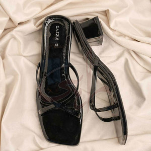 รองเท้าส้นสูงแฟชั่นแบบสายคู่พิมพ์ลายสำหรับผู้หญิง สวมใส่สบาย พื้นรองเท้าหนังแท้กันลื่น ทำด้วยมือ - Product Image 5