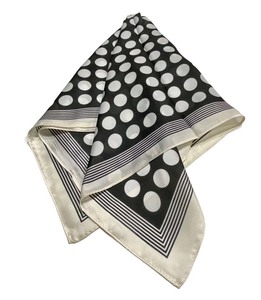 Pañuelo cuadrado con estampado de lunares negros, sensación satinada, muy suave, pañuelo para la cabeza para hombre y mujer - Product Image 5