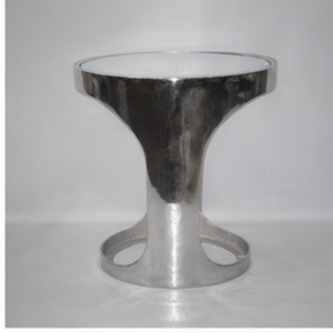 Modern Round <b>Coffee</b> <b>Table</b> with Metal Top and Iron Frame Industrial Living Room Furniture Durable Design - Product Image 5