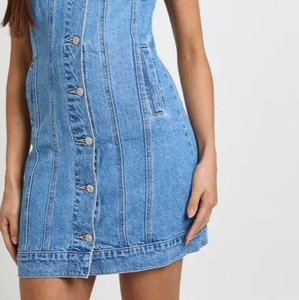 Vestido Largo Vaquero de Manga Larga para Mujer, Estilo Casual, Tallas y Colores Personalizados, Fabricante de Ropa al por Mayor, Uso Diario, Estilo Moderno - Product Image 3
