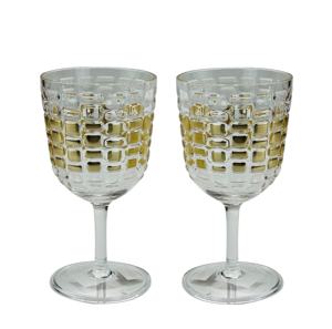 Copa de vino acrílica de color dorado con diseño de maíz - Product Image 1