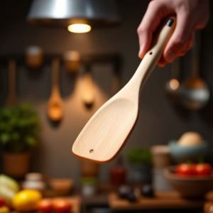 Espátula de madera de haya tallada a mano en China, resistente al calor, para cocinar, revolver y mezclar. - Product Image 4