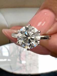 Moissanite 5CT Round Cut Diamond Solitaire Gorgeous <b>Ring</b> For Women's original 925 Silver Fine Wedding Promise Gift For Lovers - Product Image 1