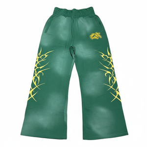 Pantalones de chándal anchos personalizados al por mayor para hombre, con pedrería, estilo urbano, joggers - Product Image 2