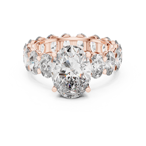 แหวนเพชรทรงรี Infinity Eternity Solitaire สำหรับผู้หญิง ทอง 10k/14k/18k/เงินแท้ เงินสเตอร์ลิง เพชรเลี้ยงในห้องปฏิบัติการ ดีไซน์แบบ Eternity เต็มวง เครื่องประดับชั้นดี - Product Image 3