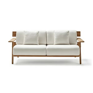 Canapé d'extérieur moderne en teck massif 2 places, canapé de jardin, mobilier de luxe pour villas et complexes hôteliers - Product Image 2
