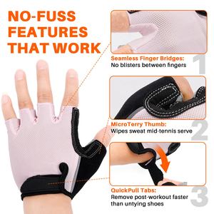 Poignées de main respirantes, résistantes à l'usure, antidérapantes, pour la musculation, la musculation, la remise en forme, les gants de gym, unisexe - Product Image 5