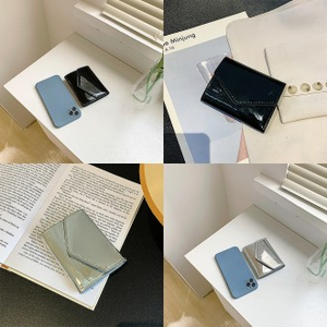 ปุ่มสแน็ปมินิเคลือบเงาบัตรกระเป๋าสตางค์เรียบง่ายเงินสดสแนปมินิมันวาวปุ่มธรรมดา enam - Product Image 1