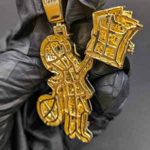 Cartoon Brilliant Cut Pendant VVS Moissanite Colorful Riding Character Necklace Hip Hop Fashion Jewelry Women Men Customizable - Product Image 2