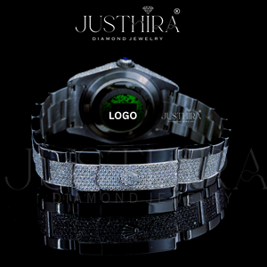 Montre de luxe entièrement sertie de diamants Moissanite, bijoux hip-hop en argent 925, idéale pour un cadeau de fiançailles pour elle et pour lui - Product Image 5