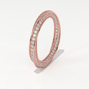 Anillo de Eternidad Aarinya con Diamantes Pavé en Forma de Mobius, Chapado en Oro Amarillo, Blanco y Rosa de 9K, Diseño de Gancho, Anillo de Lujo para Mujer, para Bodas y Fiestas - Product Image 5