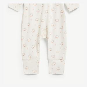 Mameluco ajustado de modal y elastano con estampado de oso, manga larga y broches para bebé recién nacido unisex, ODM Vietnam - Product Image 4