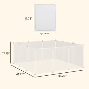 Box portatile a 12 pannelli bianco per box piccolo animale per coniglietto cincillà cavia per animali domestici - Product Image 3