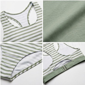 Ensemble bikini 2 pièces rayé North Approach avec bordure contrastée, bas taille haute et haut court pour femme - Product Image 4