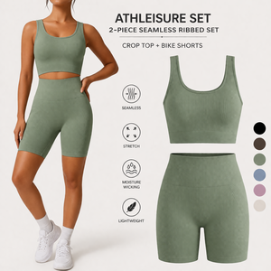 Fabricant OEM de vêtements : Ensemble 2 pièces de shorts de yoga unis pour femmes, respirant, en Spandex/Nylon, taille haute, personnalisable pour la gym - Product Image 6