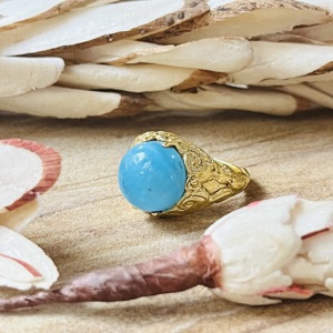 Anillos de Calcedonia de Diseño Moderno, Anillos Tribales de Latón para Mujer, Chapados en Oro de 18k, Joyería Vintage de Alta Gama para Venta al Por Mayor/OEM/ODM - Product Image 2