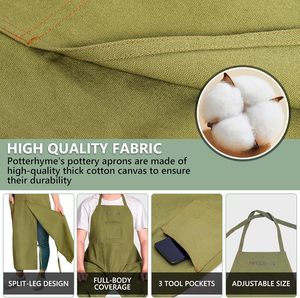 chef apron bib tool apron for man woman cross back straps with 4 pockets for kitchen cooking gardening <b>baking</b> working - Product Image 5