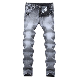 <b>Men's</b> High Waist Straight Leg Breathable Slim Fit Denim <b>Jeans</b> Waterproof Long Casual Pants With Logo for Autumn Cheap price - Product Image 1