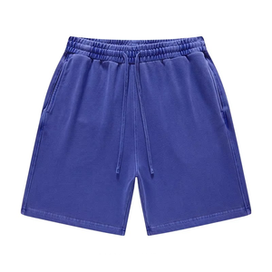 Shorts unisexes en coton vert uni avec cordon de serrage à la taille et poches latérales pour l'été - Product Image 6