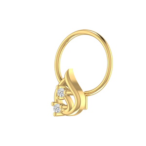Ajretail 14K Gold Dewdrop Elegance Design 0.02ct Natural Diamond <b>Nose</b> <b>Pin</b> - Product Image 4