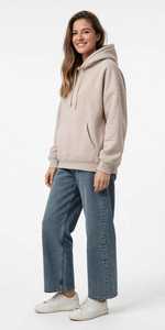 ONETEN APPARELS Women's Navy Blue <b>Cropped</b> Hoodie Wide Leg <b>Joggers</b> Set Full Sleeve Print Streetwear Tracksuit Loose Fit 2 1 100% - Product Image 3