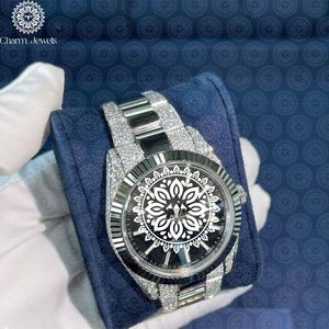 Montre de Luxe pour Homme Charm Jewels en Acier Inoxydable, Boîtier 40mm, Analogique Mécanique, Lunette Diamantée, Bracelet en Acier Inoxydable 20cm, Étanchéité 10 Bar - Product Image 6