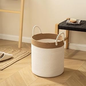 Cestas Redondas de Almacenamiento de Cuerda de Algodón Tejida, Plegables, Personalizadas, Libres de Químicos, de Larga Duración, con Asa, Diseño Moderno y Elegante, Gran Venta - Product Image 1