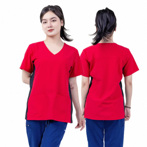 ชุดเสื้อคอวีและกางเกงหลากสีเครื่องแบบโรงพยาบาลสำหรับพยาบาล - Product Image 1