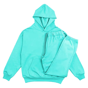 Winter Unisex Stylish Breathable Eco-Friendly Reversible Plus Size Casual Solid <b>Beaded</b> Blank Hoodie Joggers Sweatsuit <b>Set</b> 65% - Product Image 5