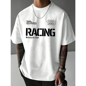 Camiseta Blanca de Algodón para Hombre con Estampado Personalizado, Manga Corta, Estilo Casual, Diseño con Logotipo Frontal, Tejido Transpirable - Product Image 5