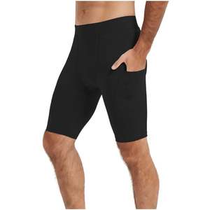Shorts de sport pour hommes en nylon et élasthanne avec logo personnalisé, taille élastique, séchage rapide, coupe mi-haute, style cycliste - Product Image 4