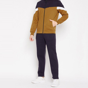 Mens Premium Color Block <b>Hooded</b> Tracksuit Full Sleeve <b>Zip</b> Hoodie Casual Sportswear Set Autumn Collection Made in Pakistan - Product Image 5